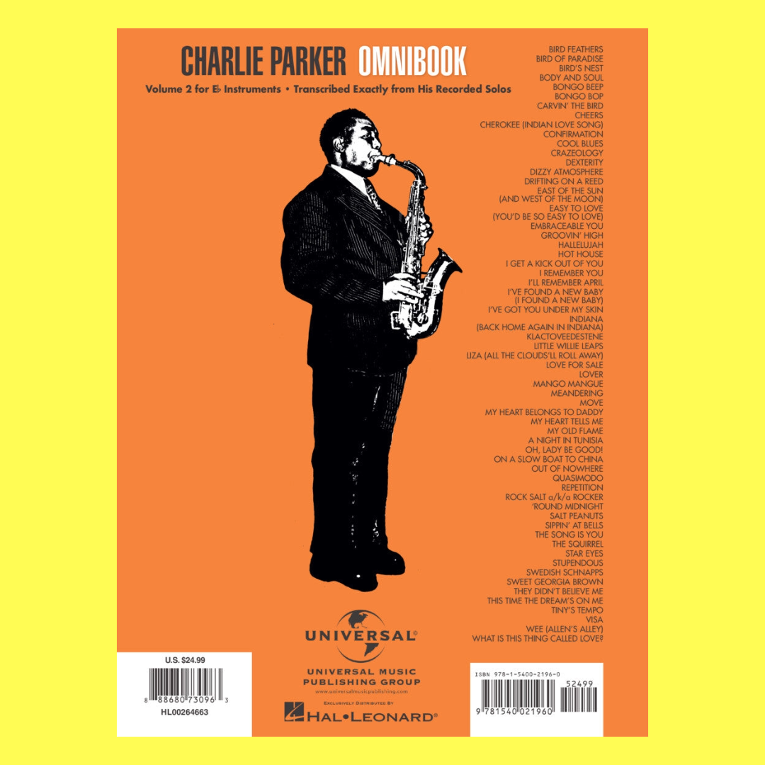 Charlie Parker Omnibook - Volume 2 E Flat Instruments (60 Songs)