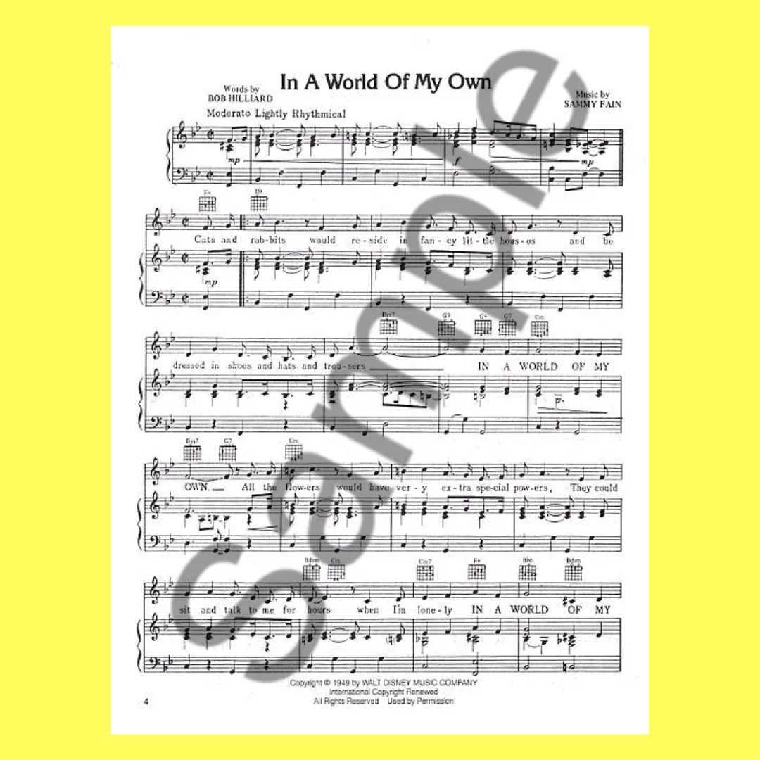 Alice In Wonderland - Vocal Selections PVG Songbook