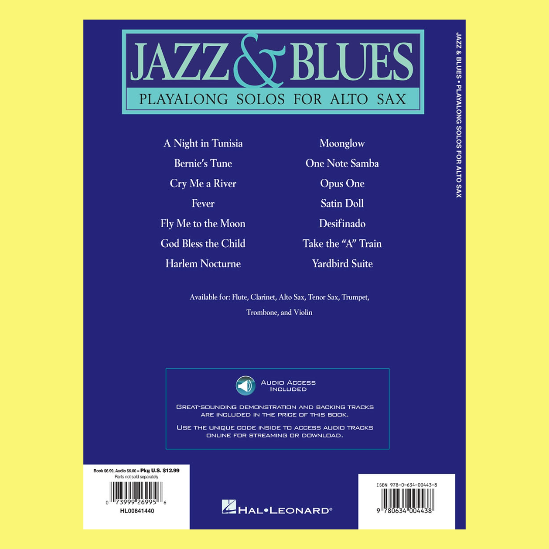 Jazz And Blues Play Along Alto Saxophone Book/Ola