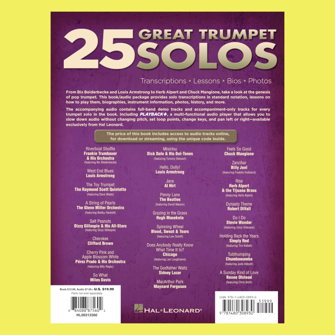 25 Great Trumpet Solos Book/Ola