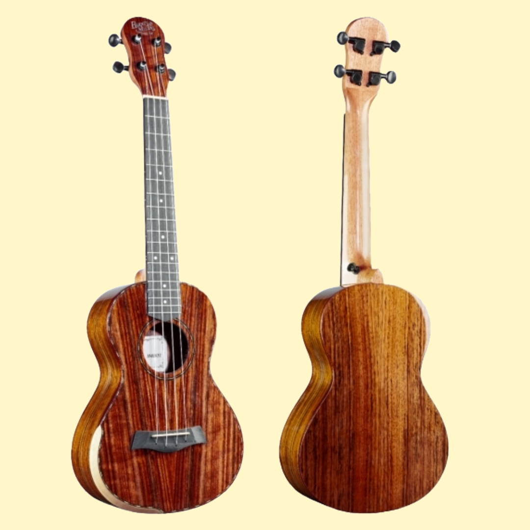 Barnes & Mullins BMUK5T Tenor Walnut Ukulele with Professional Black Wood Case