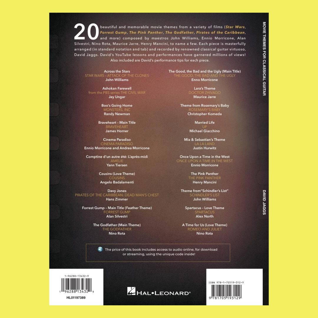 Movie Themes for Classical Guitar Book