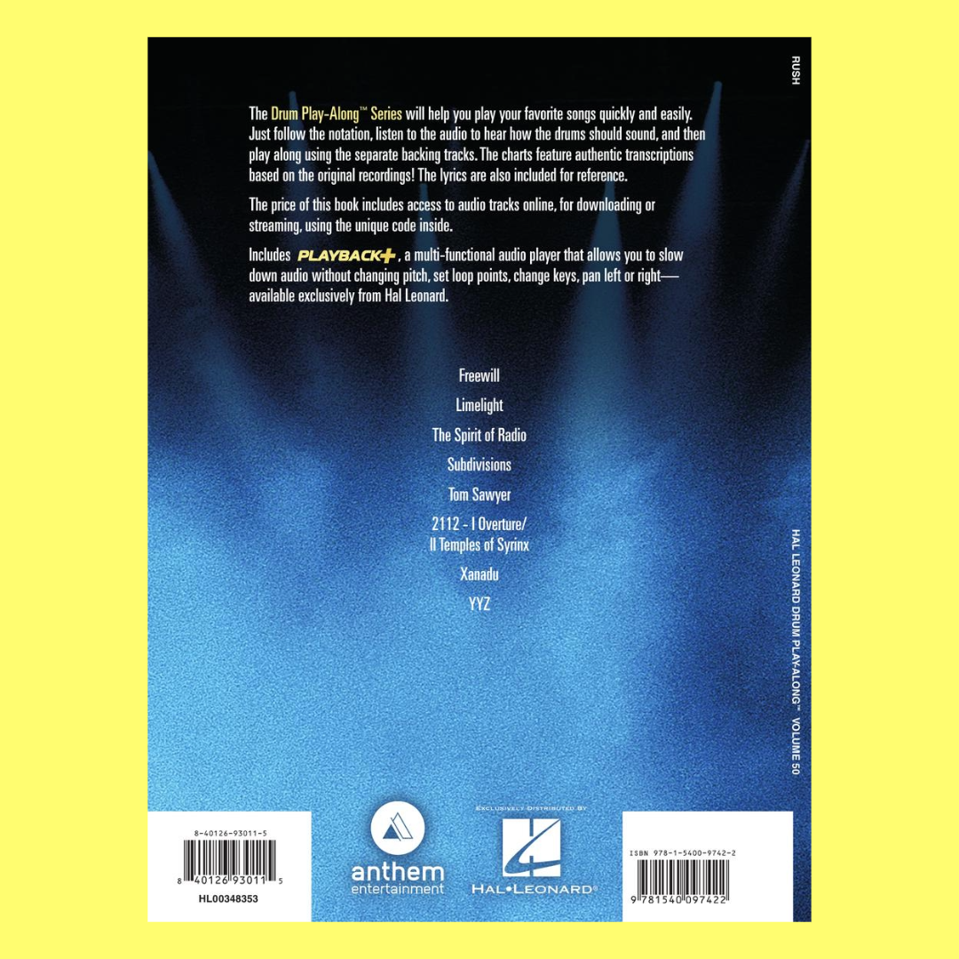 Rush - Drum Play-Along Volume 50 Book
