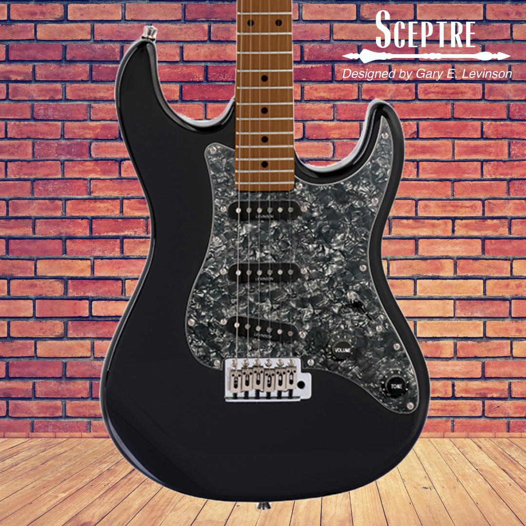 Sceptre Ventana Standard - Double Cutaway Black Electric Guitar