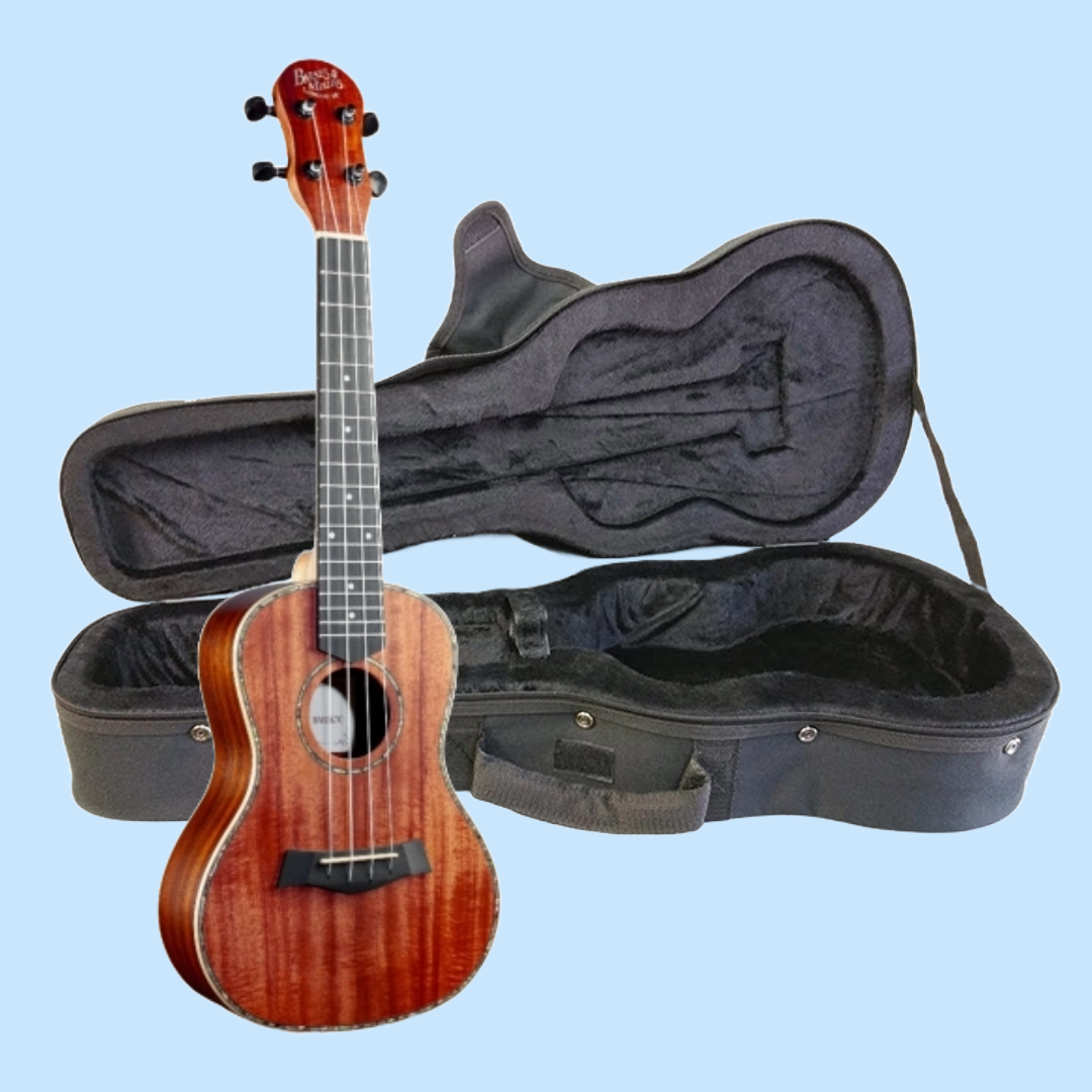 Barnes & Mullins BMUK7C Concert Koa Ukulele with Premium Backpack Case