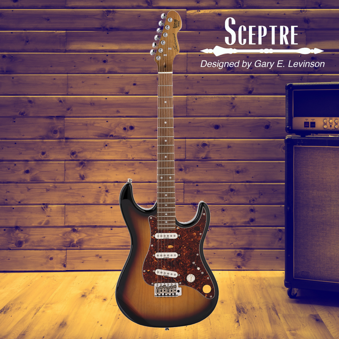 Sceptre Ventana Standard - Double Cutaway 3 Tone Sunburst Electric Guitar