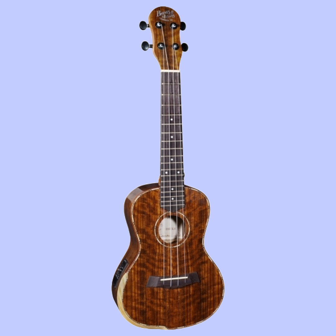 Barnes & Mullins BMUK5CE Concert Walnut Ukulele with Pickup & Backpack Case