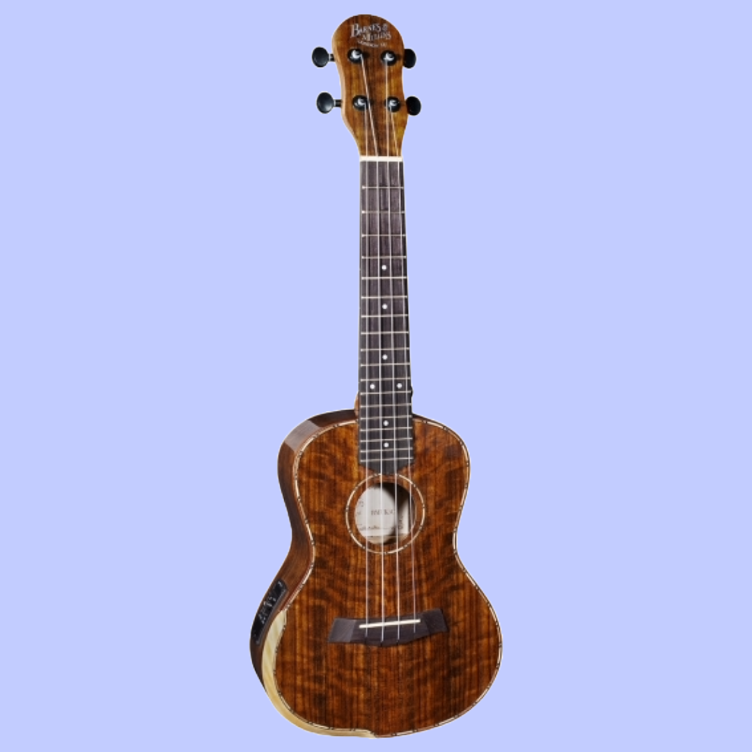 Barnes & Mullins BMUK5CE Concert Walnut Ukulele with Pickup & Premium Backpack Case