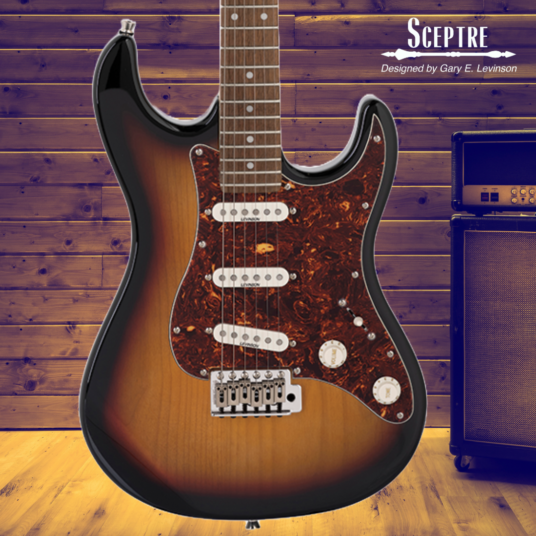 Sceptre Ventana Standard - Double Cutaway 3 Tone Sunburst Electric Guitar