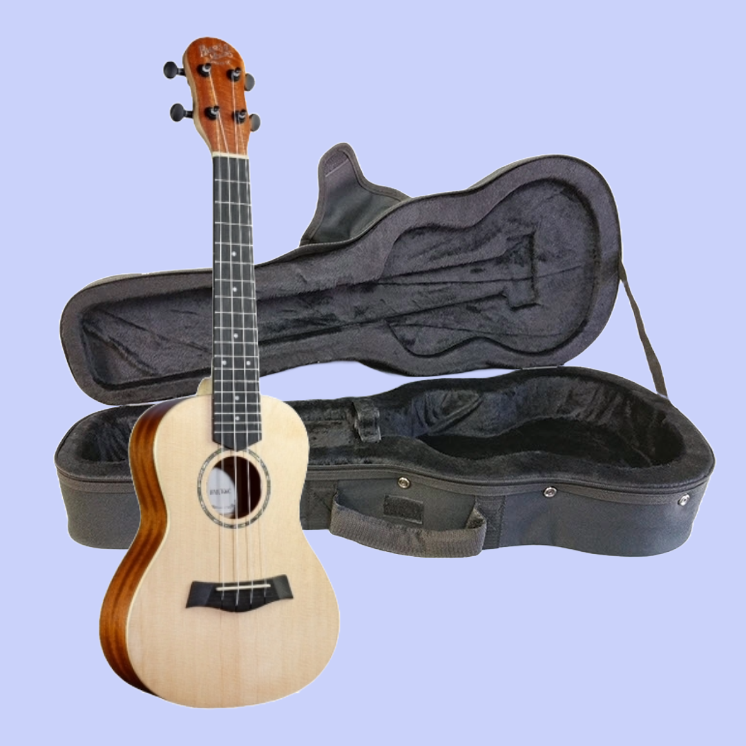 Barnes & Mullins BMUK6C Solid Top Concert Spruce/Mahogany Ukulele with Backpack Case