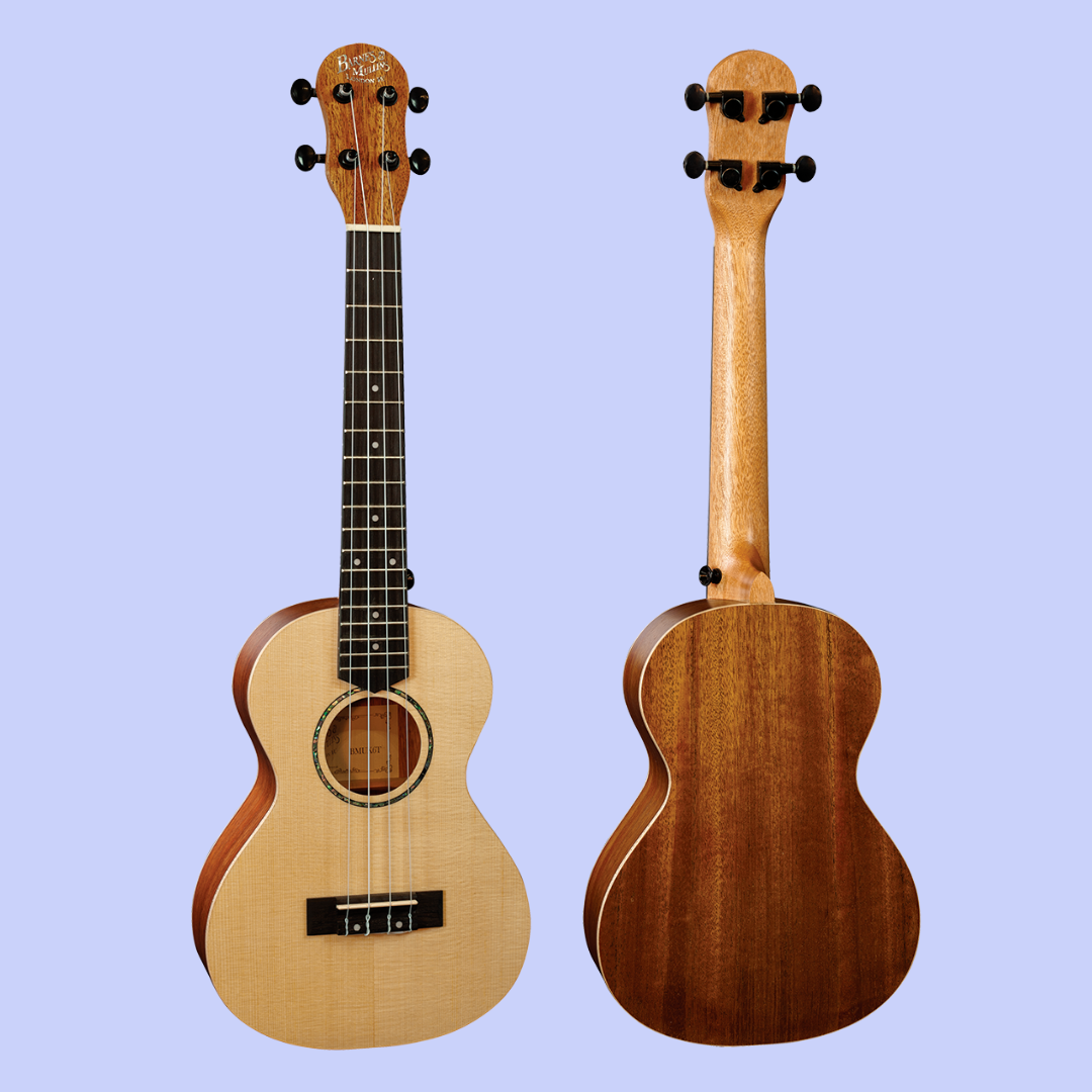 Barnes & Mullins BMUK6T Solid Top Tenor Spruce/Mahogany Ukulele with Wood Case