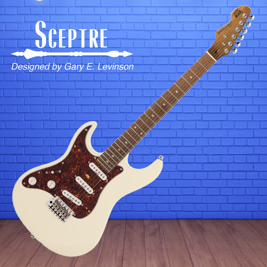 Sceptre Ventana Standard - Double Cutaway Olympic White Left Handed Electric Guitar