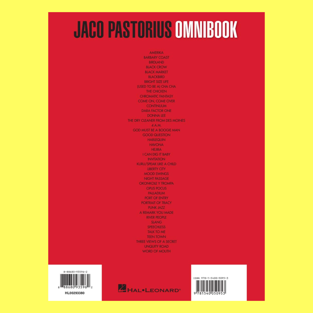 Jaco Pastorius Omnibook for Bass Clef Instruments (43 Songs)