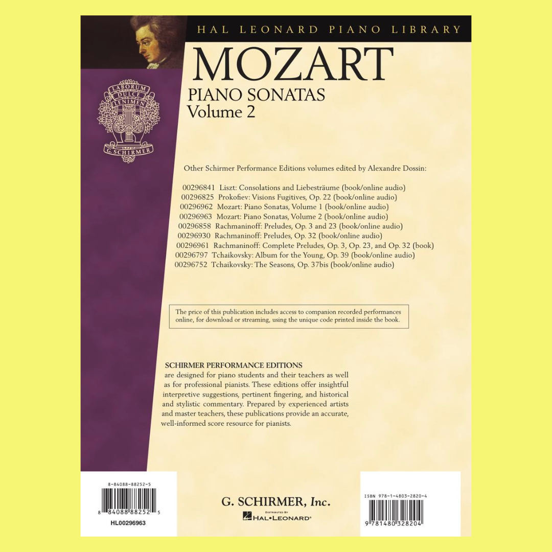 Mozart - Piano Sonatas Volume 2 Book