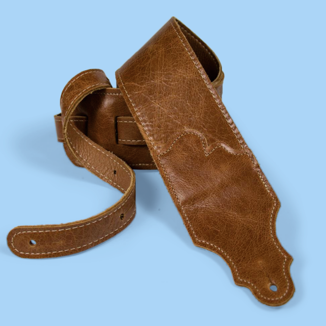 Franklin 3" Jackson Hole Series Aged Leather Guitar Strap - Cognac