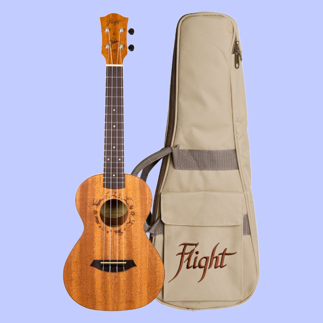 Flight DUT34 EQ MAH-A Electro-Acoustic Tenor Ukulele with Padded Gig Bag