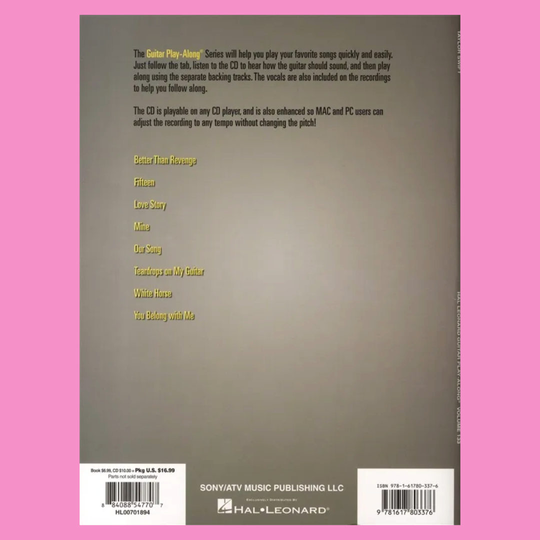 Taylor Swift Guitar Play Along Volume 133 Book/Cd