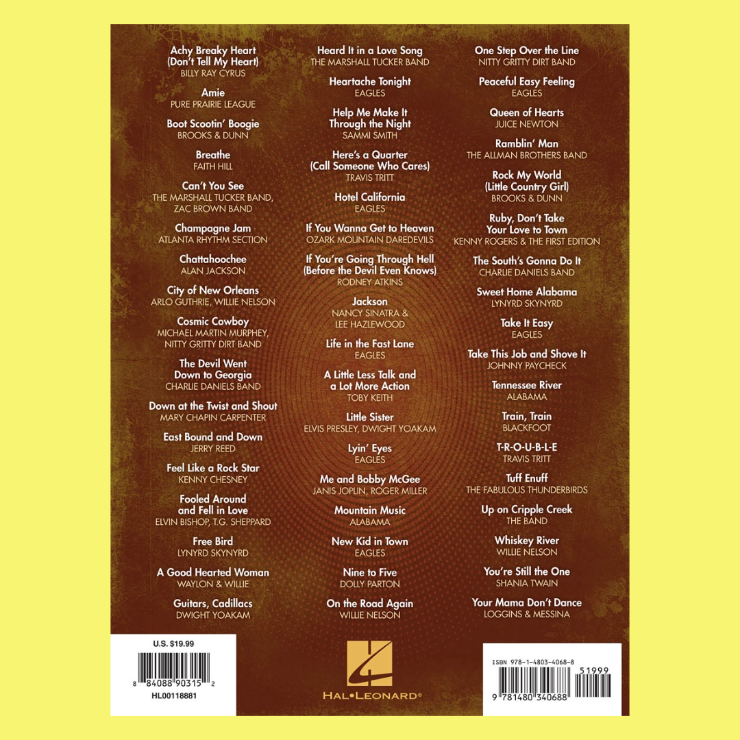The Best Country Rock Songs Ever PVG Songbook (50 Songs)