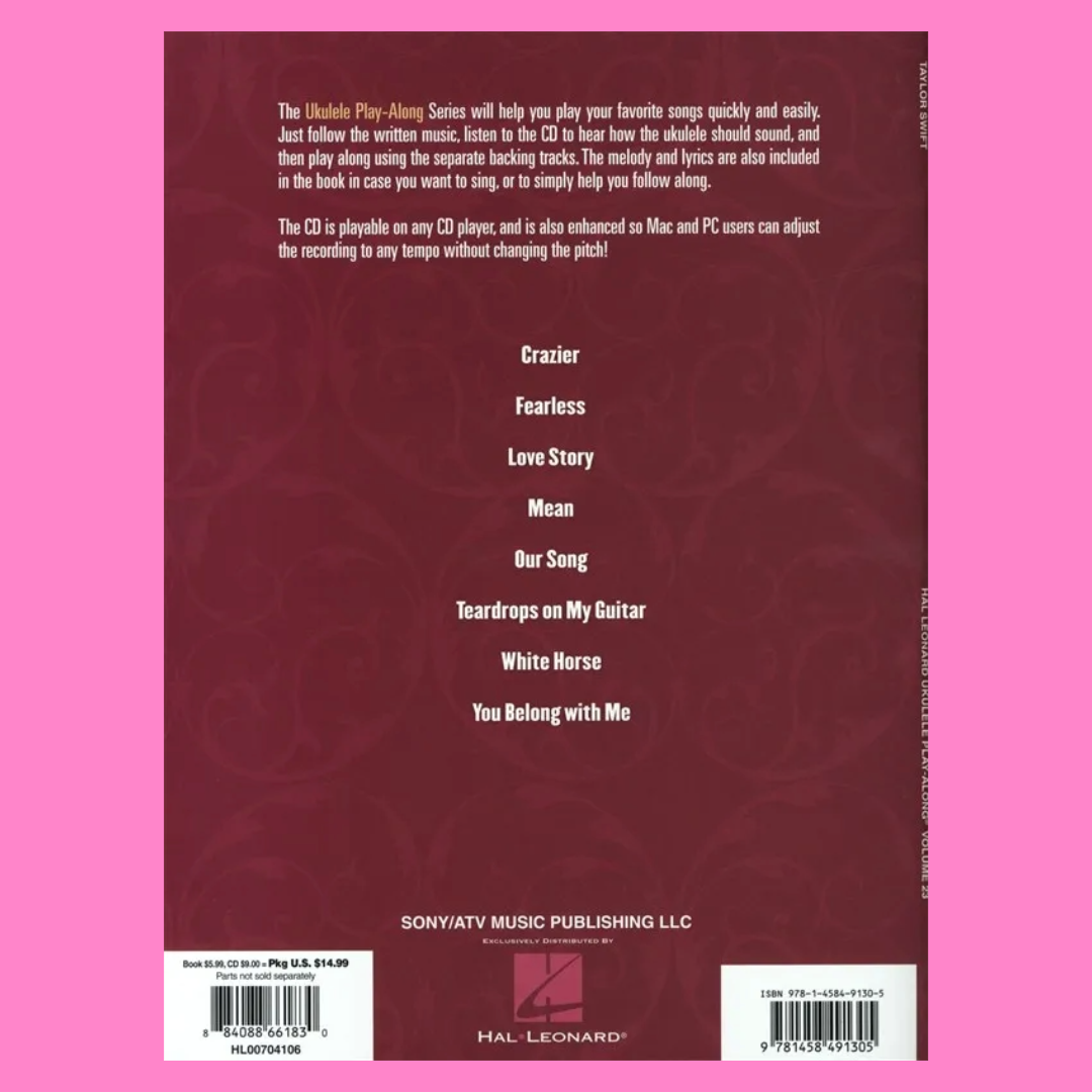 Taylor Swift Ukulele Play Along Volume 23 Book/Cd