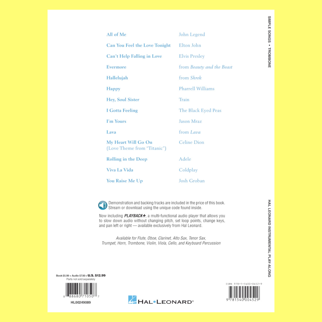 Simple Songs For Trombone Play Along Book/Ola