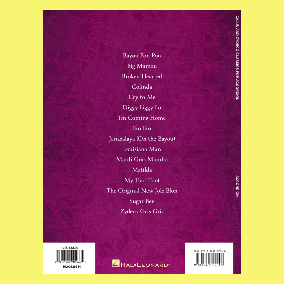 Cajun And Zydeco Classics For Accordion Book