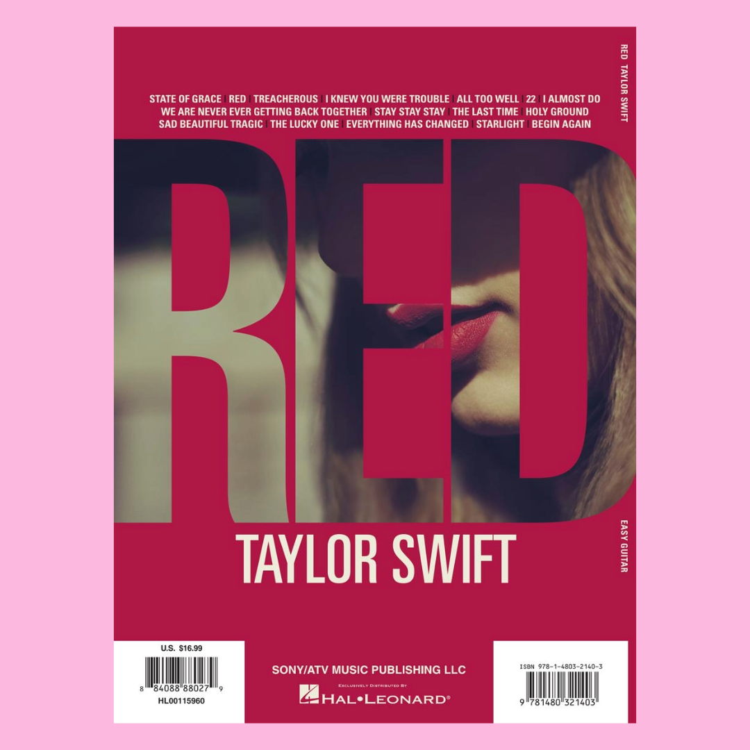 Taylor Swift - Red Easy Guitar Notes & Tab Songbook