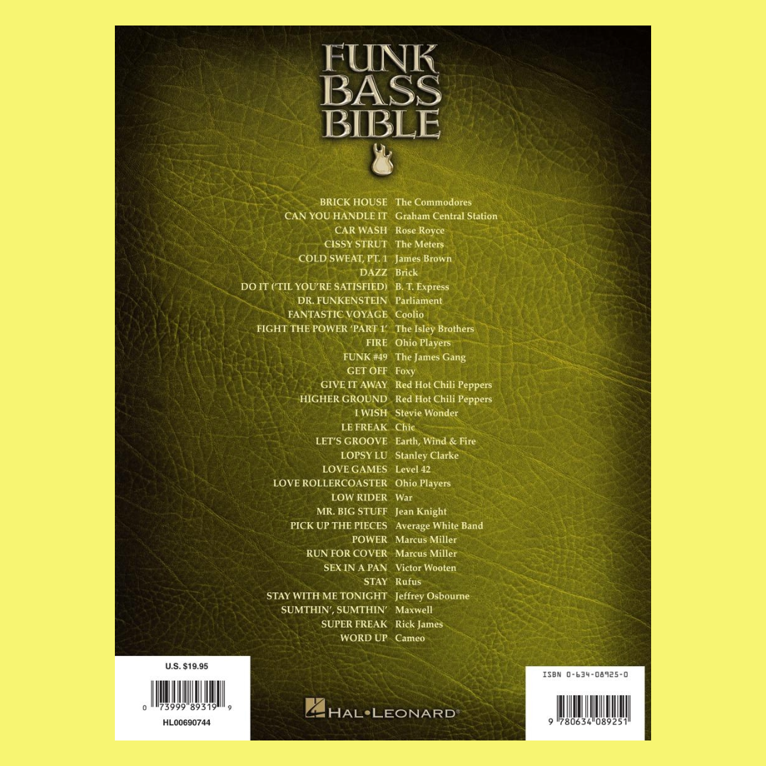 Funk Bass Bible Book (32 Songs)