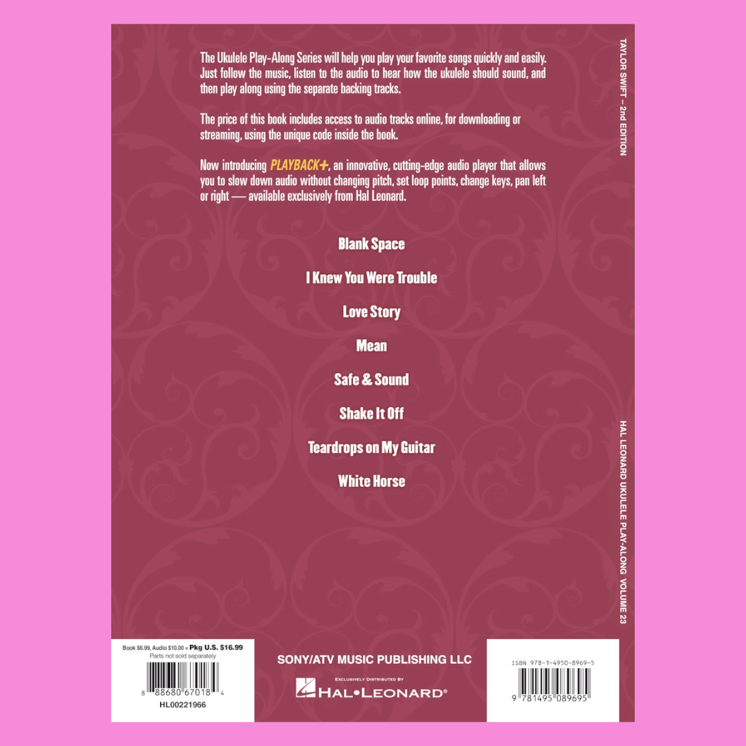Taylor Swift Ukulele Play Along Volume 23 Book/Ola (2nd Edition)