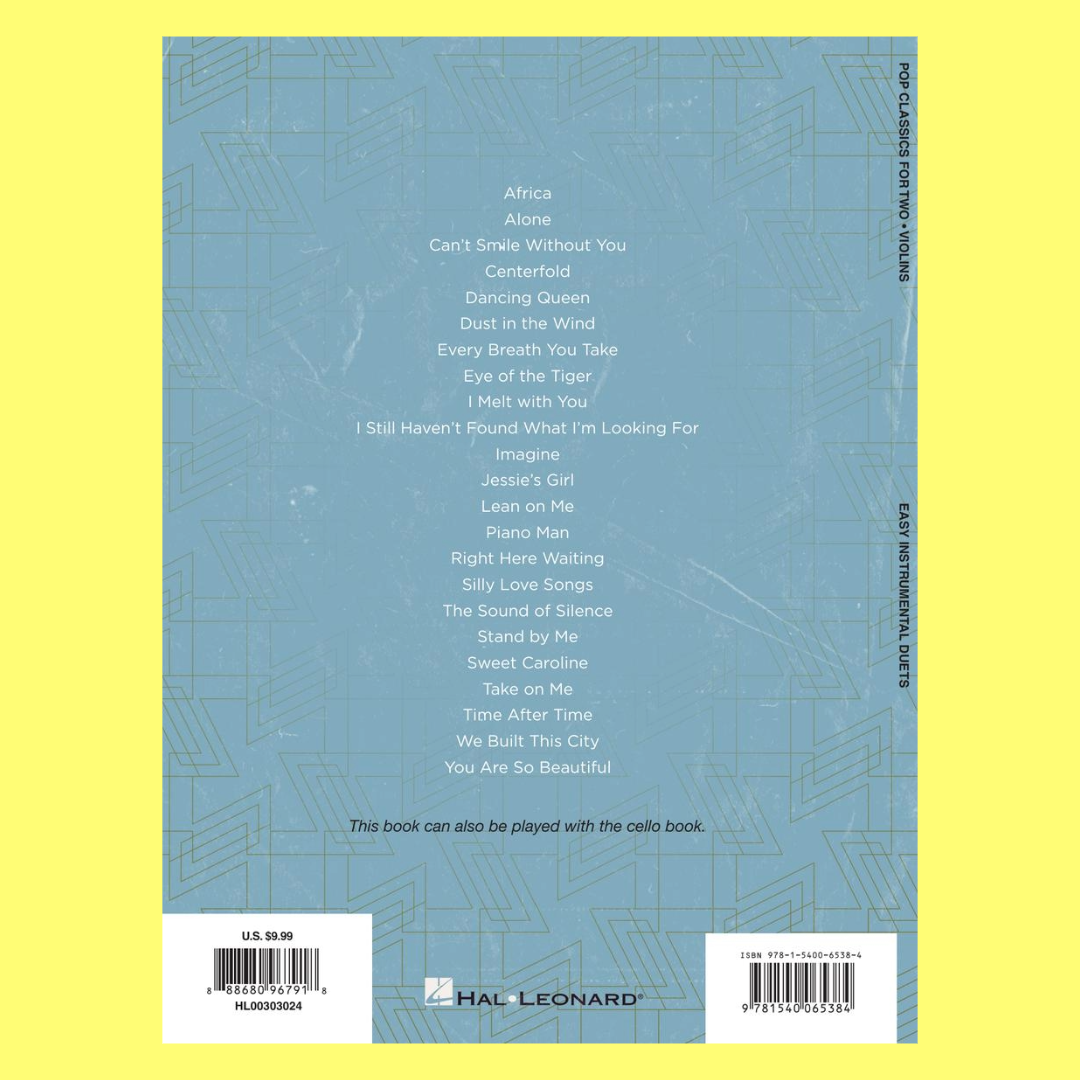 Pop Classics For Two Easy Instrumental Duets Violin Book