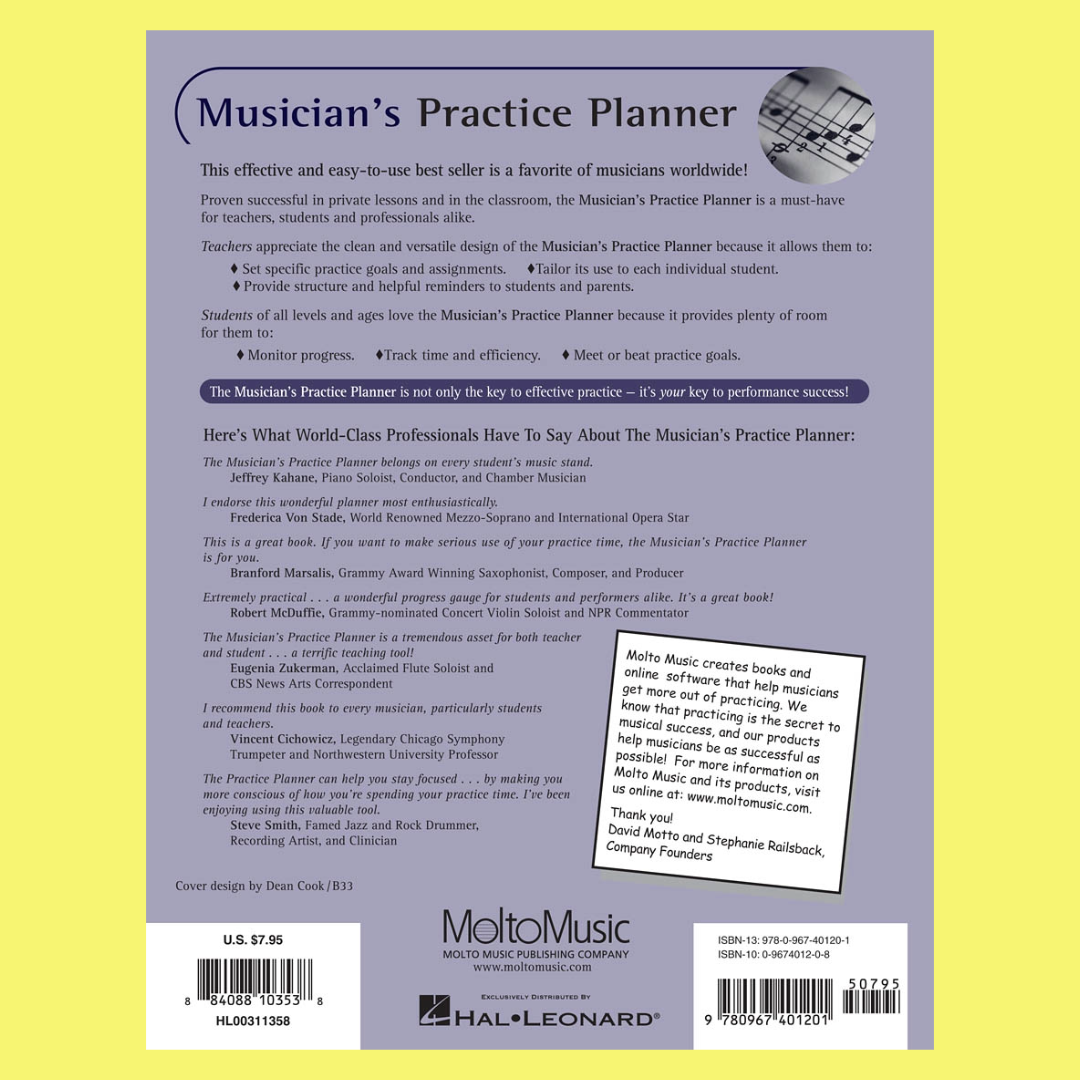 Musician's Practice Planner Book