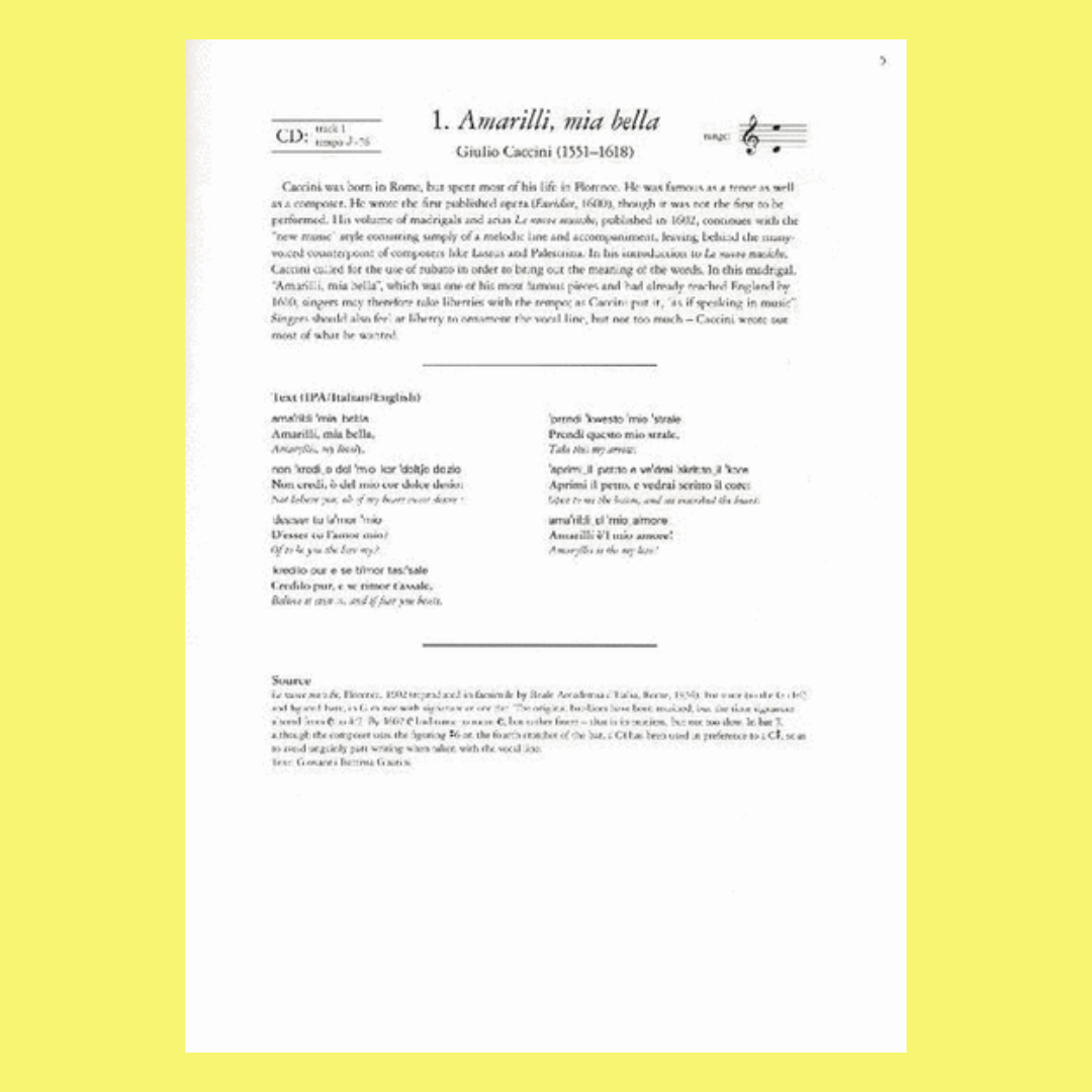 30 Italian Songs and Arias Medium High Voice Book/Cd