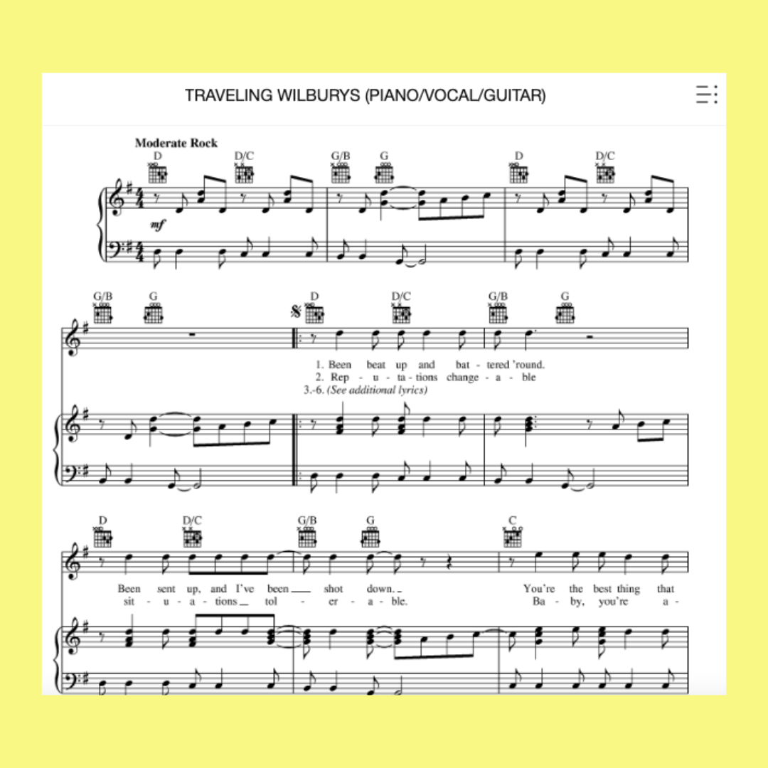 The Traveling Wilburys Collection PVG Songbook