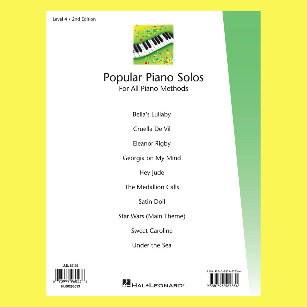 Hal Leonard Student Piano Library - Popular Piano Solos Level 4 Book