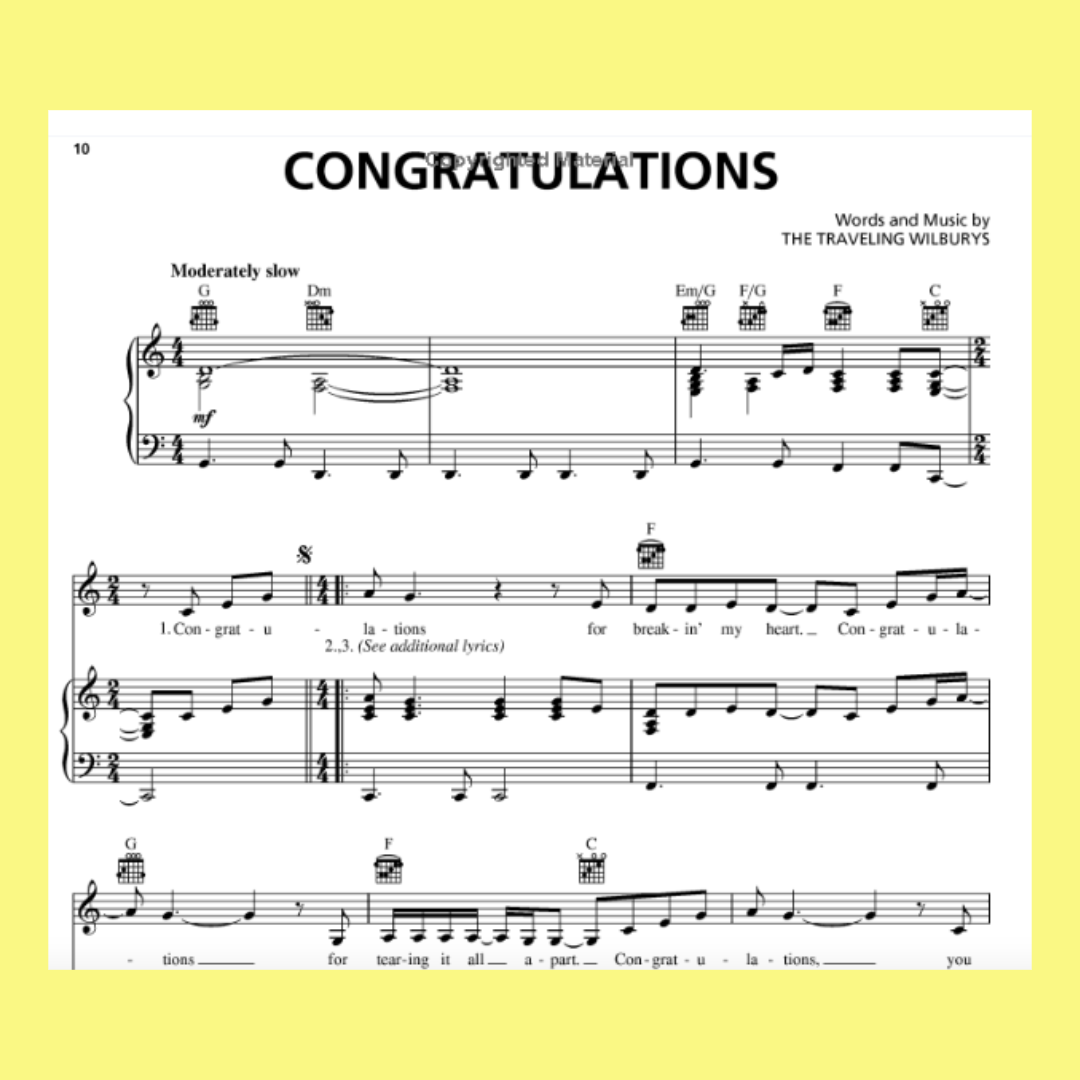 The Traveling Wilburys Collection PVG Songbook