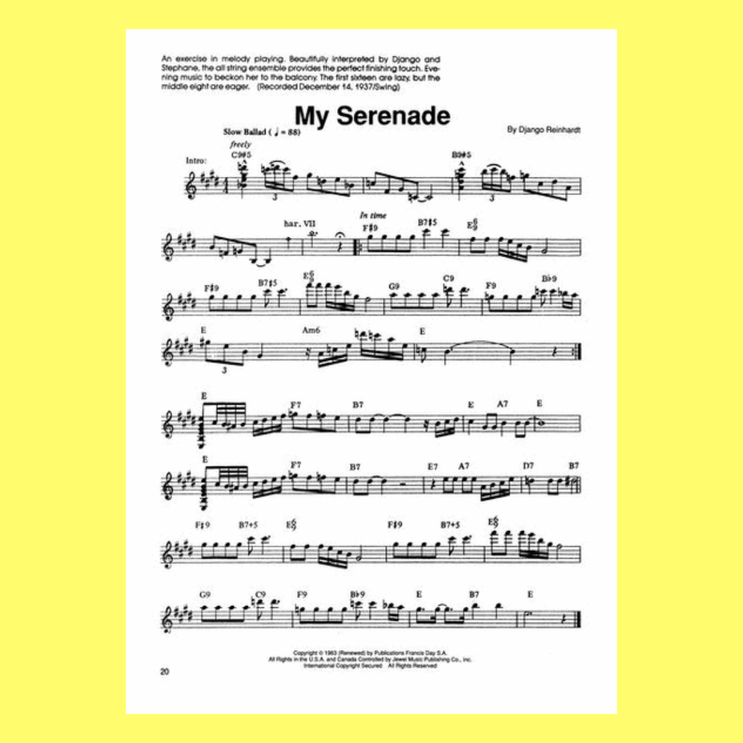Django Reinhardt Anthology Artists Transcription Classical Guitar Book (70 Songs)