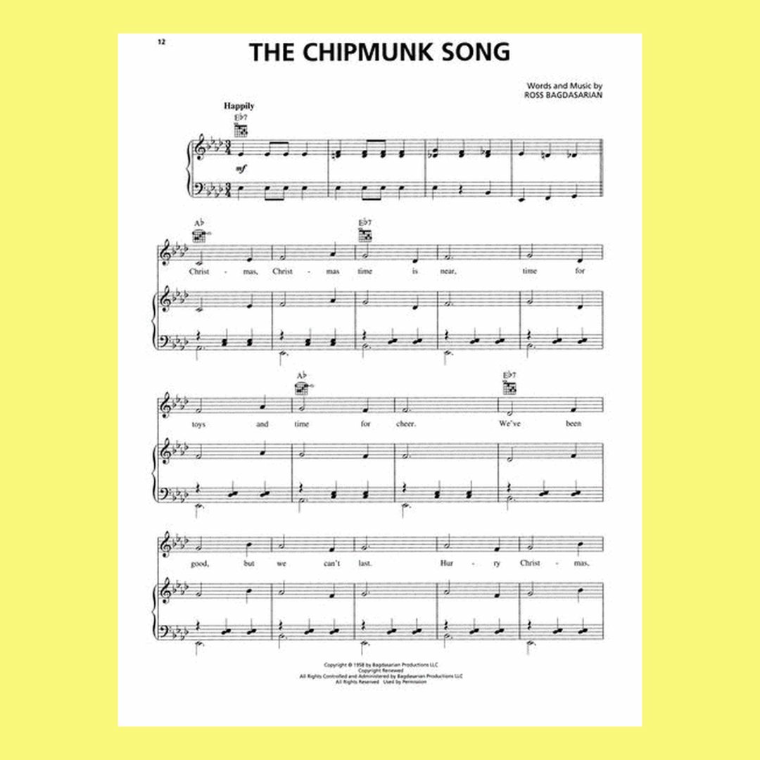 Alvin And The Chipmunks PVG Songbook