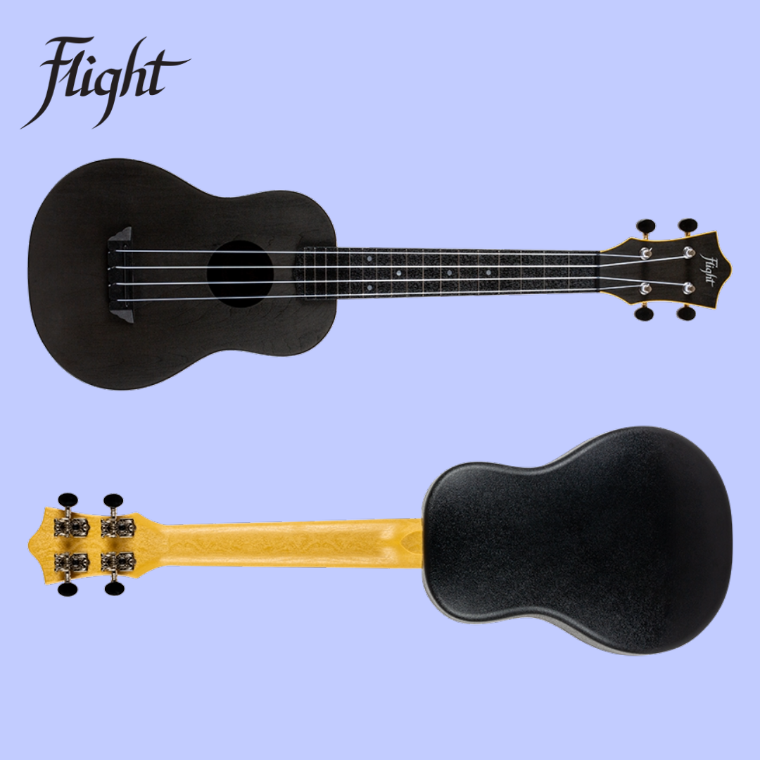 Flight TUC-35 Black Travel Concert Ukulele with Gig Bag