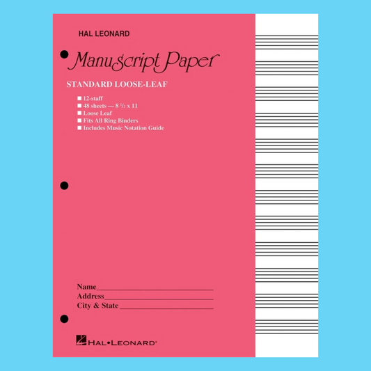 Hal Leonard - Standard Loose Leaf Manuscript Book - 12 Staves (48 pages)