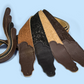 Franklin Embossed 2.5" Black Suede with Pebbled Black Glove Leather End Guitar Strap