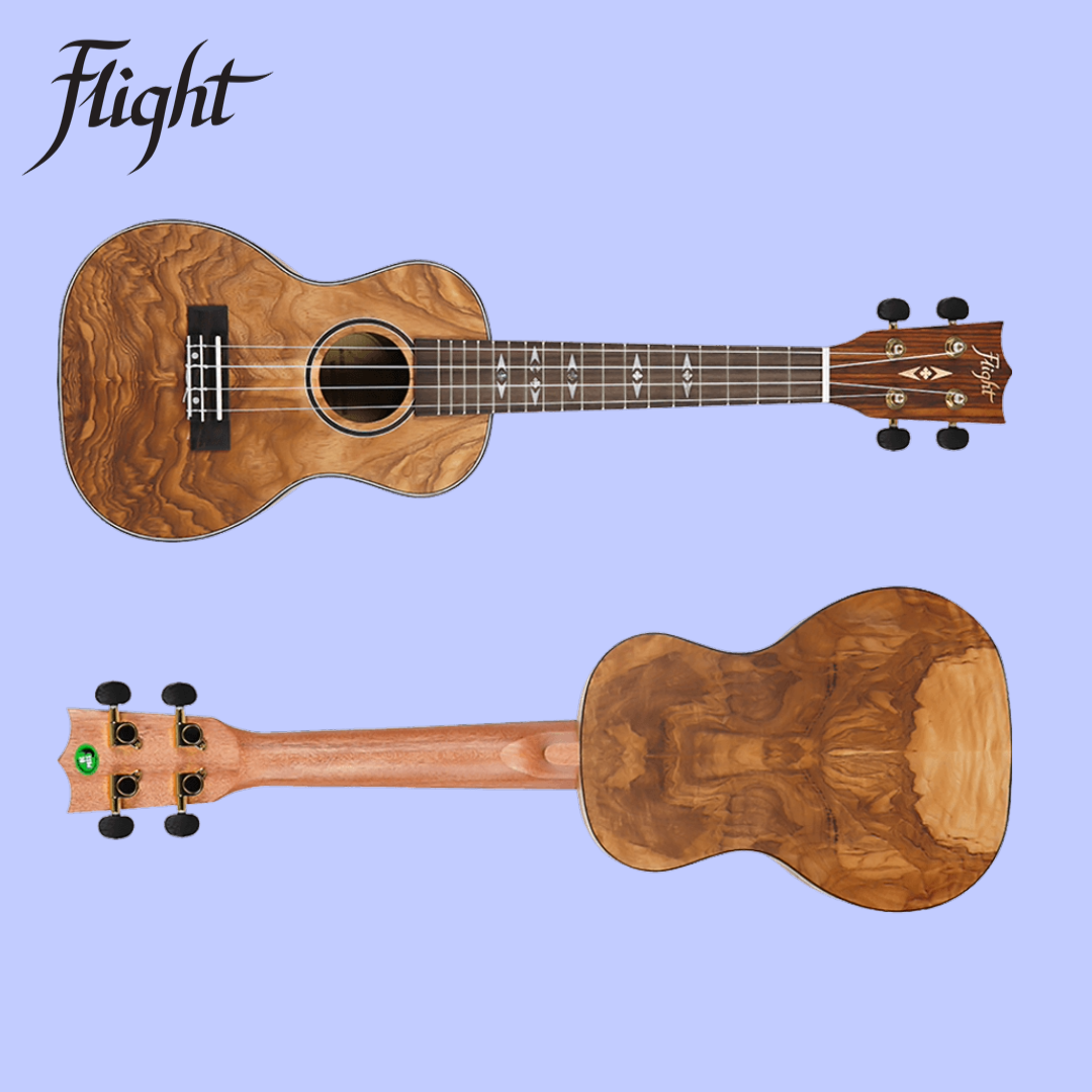 Flight DUC410 QA Quilted Ash Concert Ukulele with Padded Gig Bag