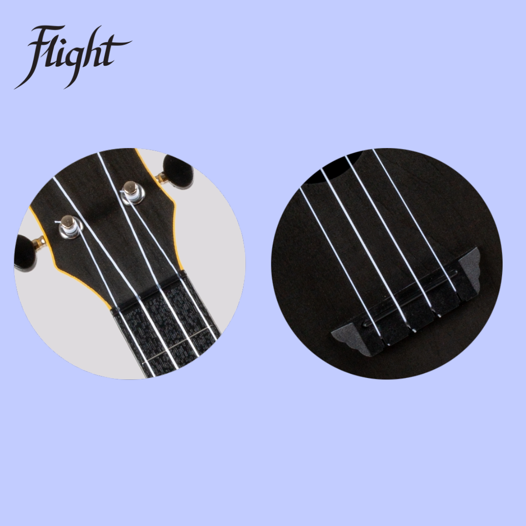 Flight TUC-35 Black Travel Concert Ukulele with Gig Bag