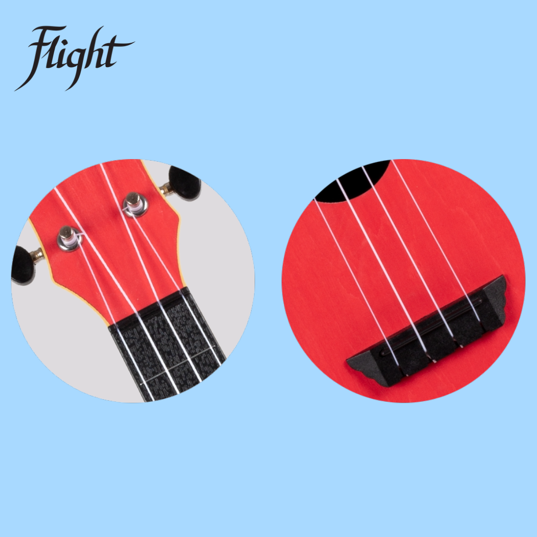 Flight TUC-35 Red Travel Concert Ukulele with Gig Bag