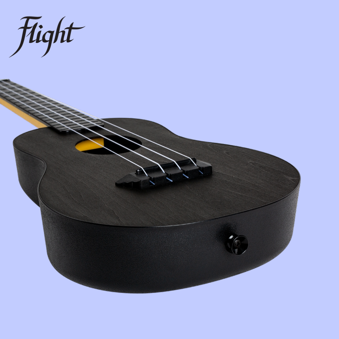 Flight TUC-35 Black Travel Concert Ukulele with Gig Bag