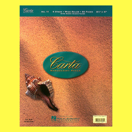 Carta Kid's Manuscript No. 11 Book - 6 Wide Staves (80 Pages)