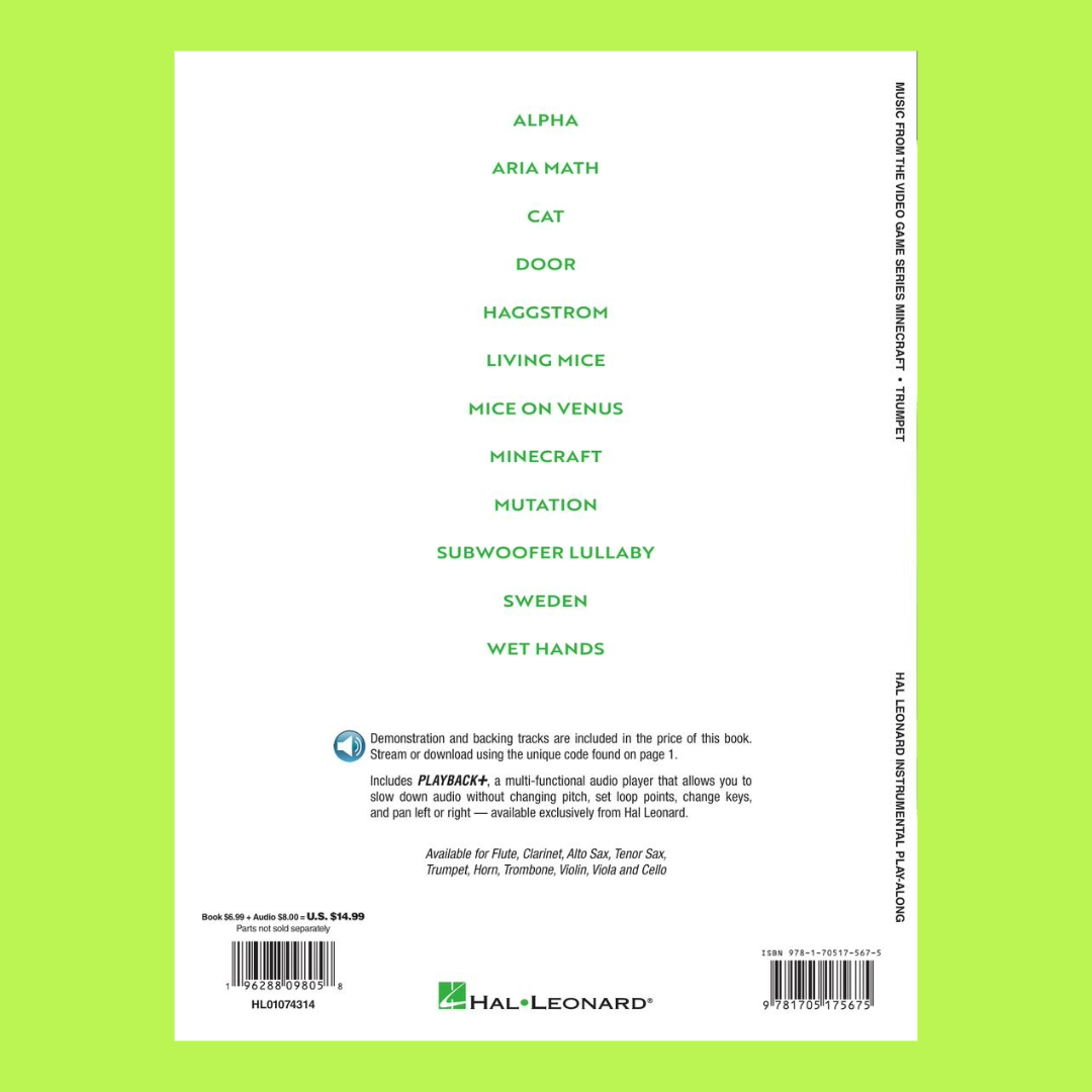 Minecraft Music From The Video Game Series - Trumpet Play Along Book/Ola