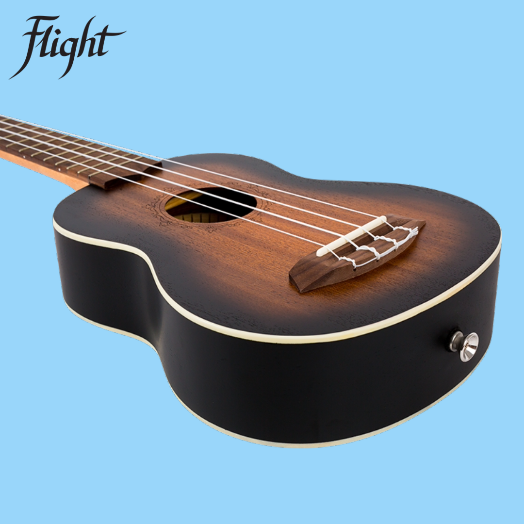 Flight NUS380 Amber Soprano Ukulele with Gig Bag