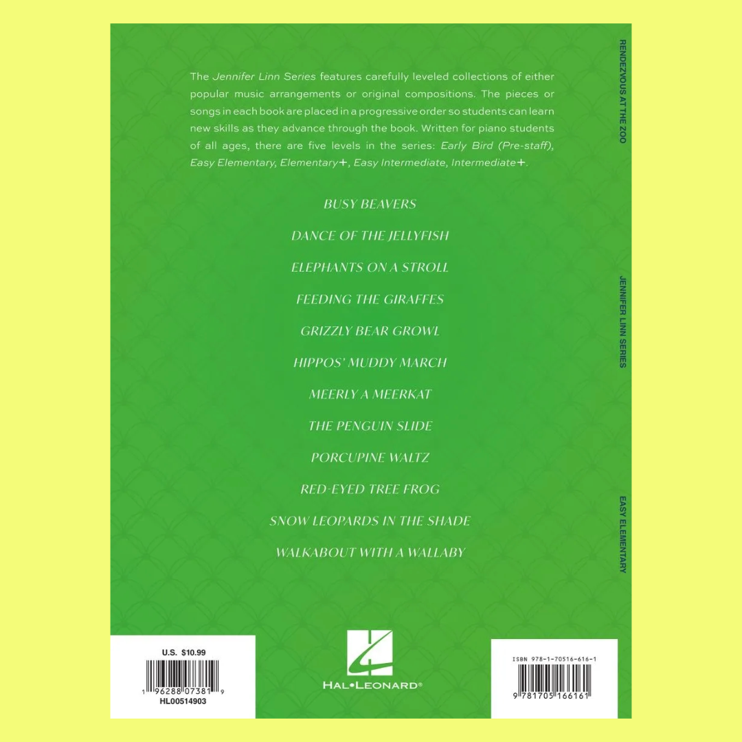Rendezvous At The Zoo Book - 12 Easy Elementary Piano Solos In Progressive Order