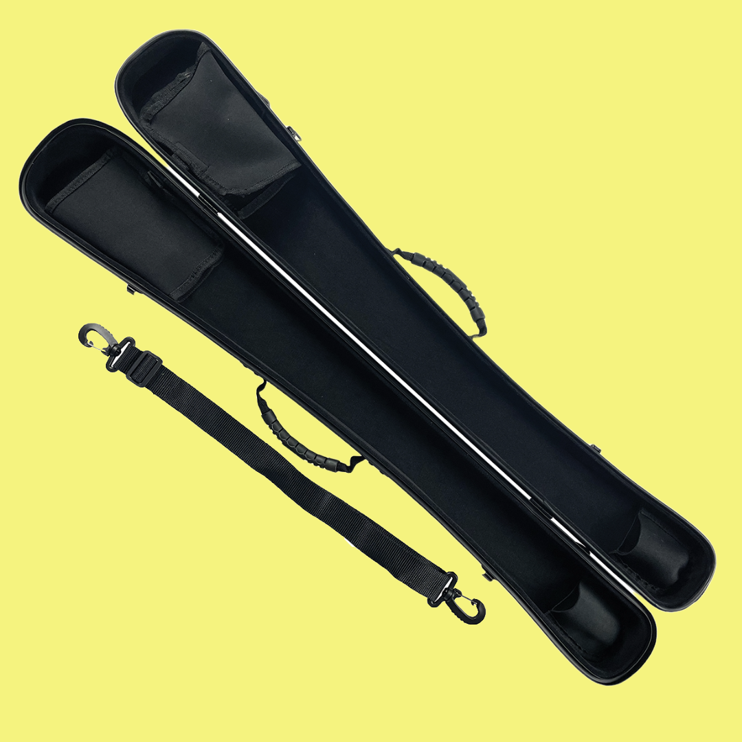 Vivo Black Polycarbonate Double Bass Bow Case (German/French) with Rosin Bag
