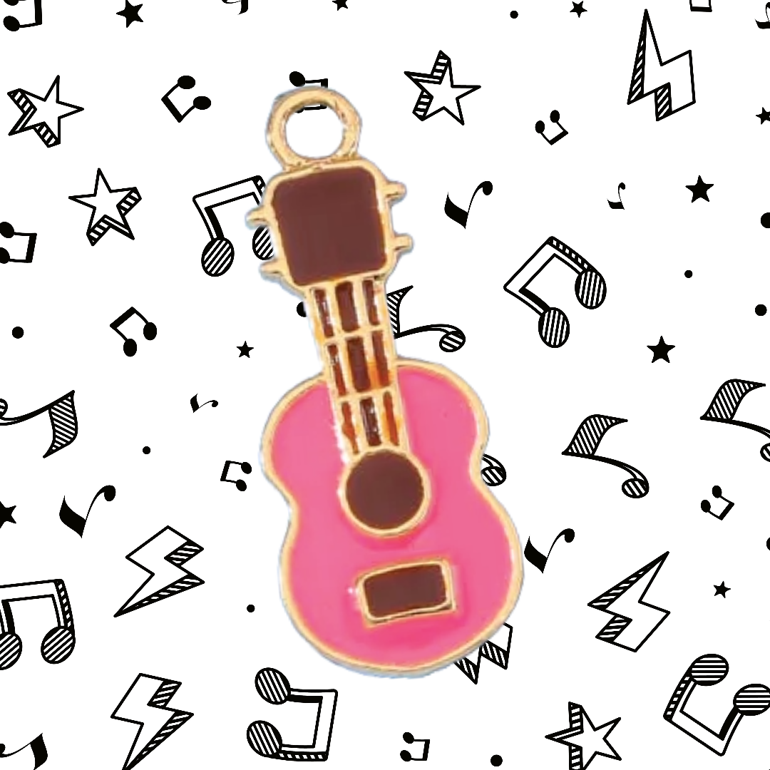 Life Is Better With a Little Music Necklace - Guitar/Ukulele (Pink)