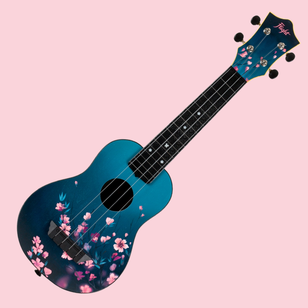 Flight TUS-32 Sakura Cherry Blossom ABC Travel Soprano Ukulele with Gig Bag